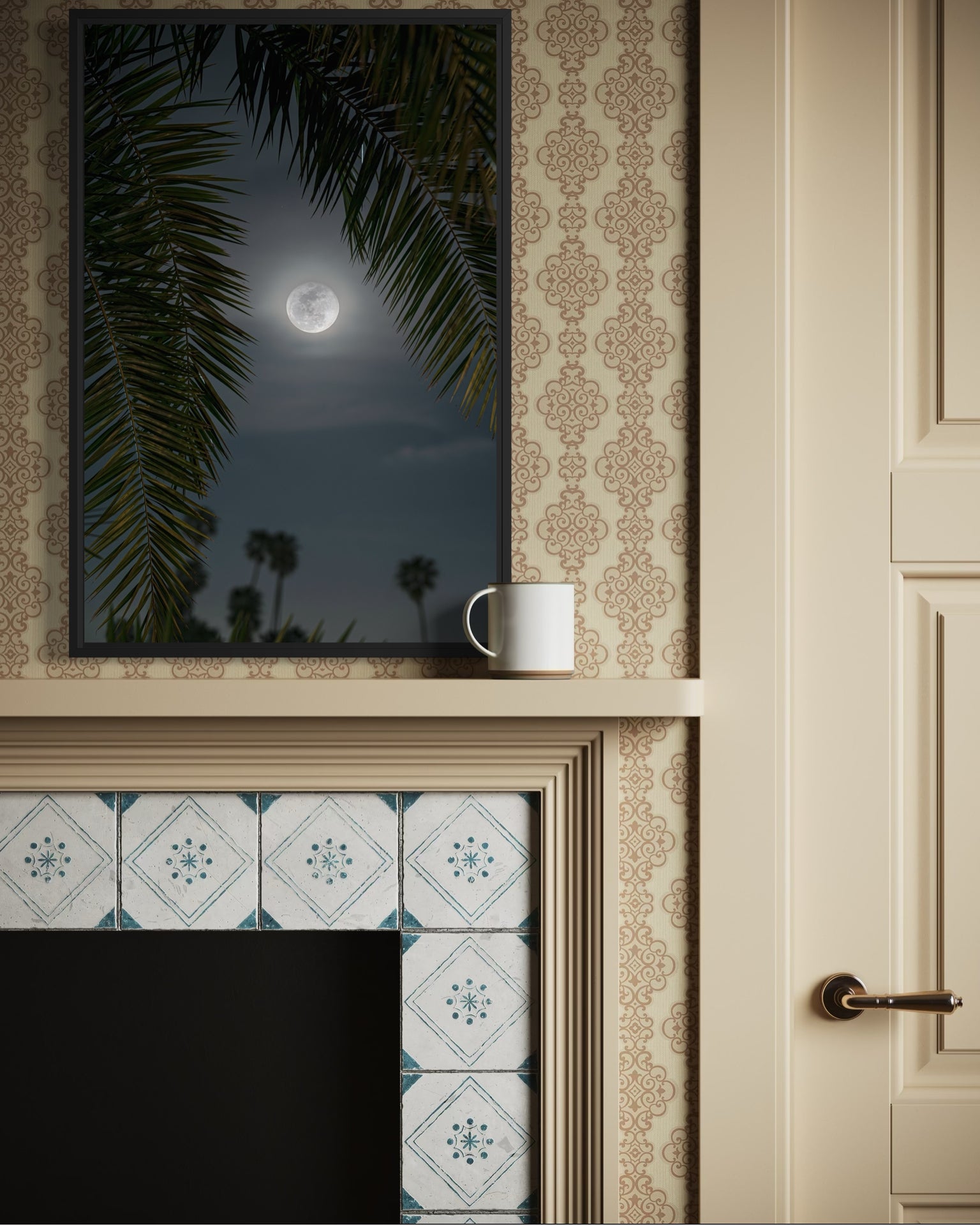 Moon through the Palm Trees