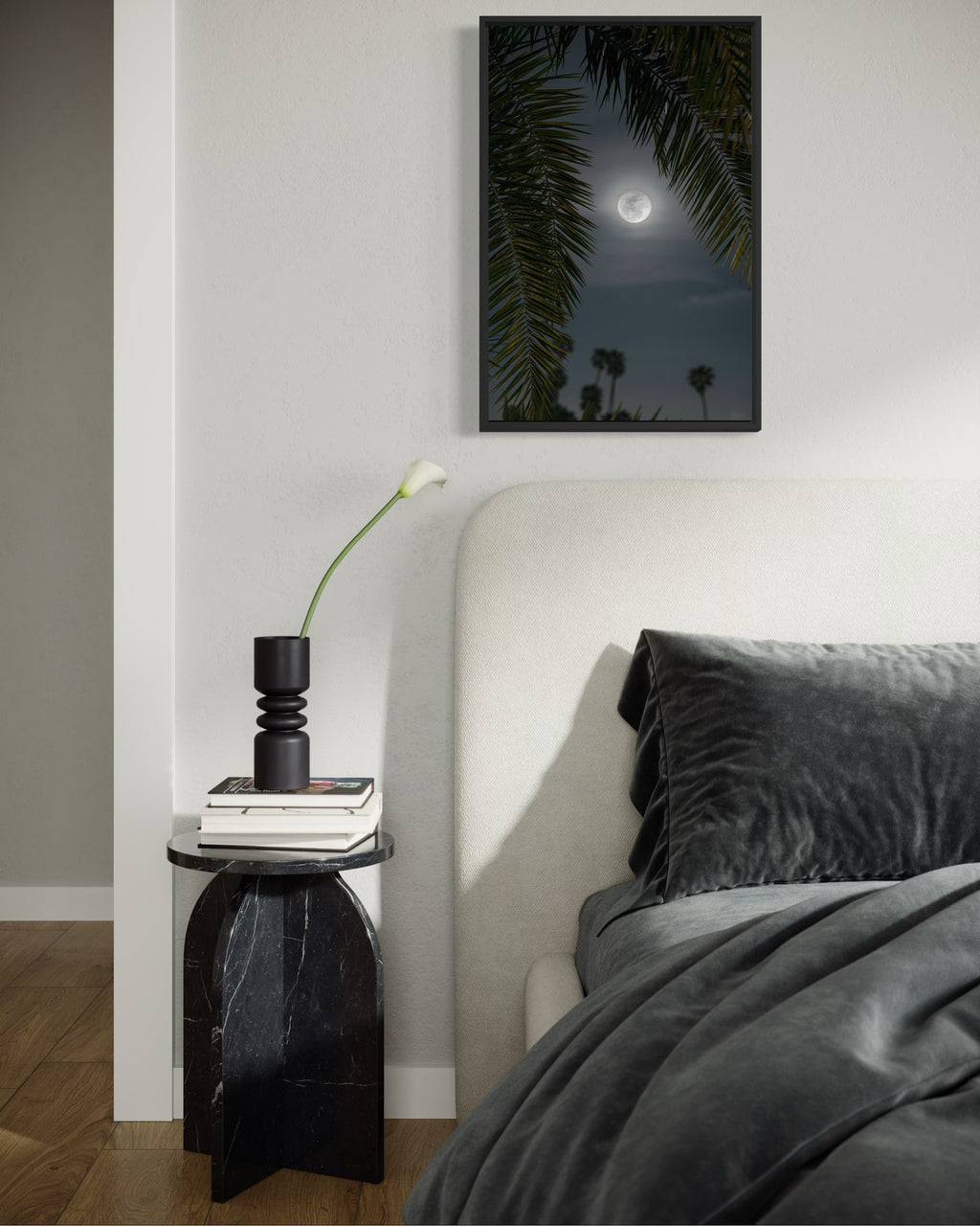 Moon through the Palm Trees